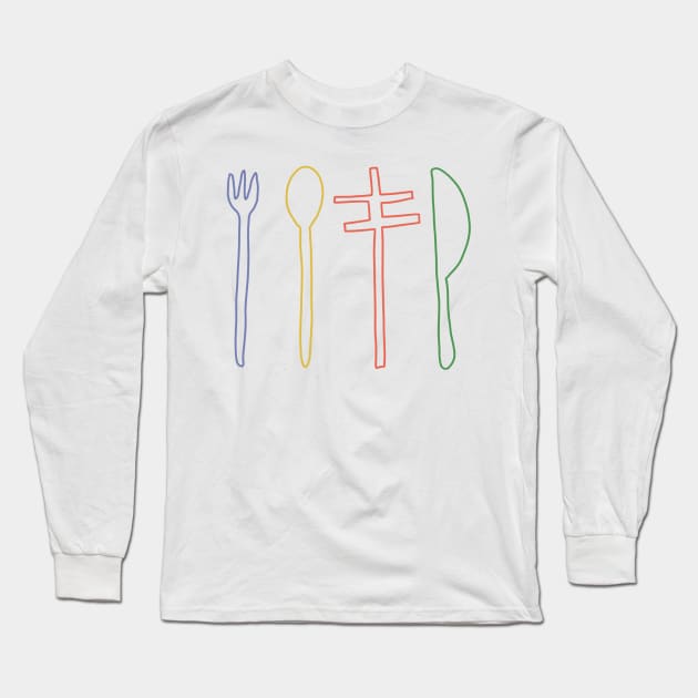 Frightened Rabbit Utensils Long Sleeve T-Shirt by SentABearToSpace 